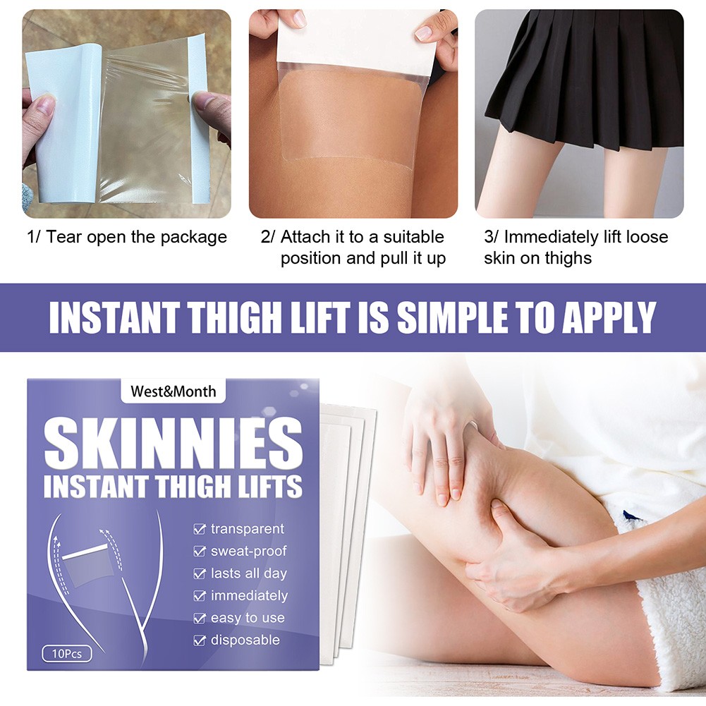 10pcs Invisible Leg Lift Stickers Latex Free Thigh Shaping Lift Slimming Tape Thigh Lift Firming Anti Cellulite Patches