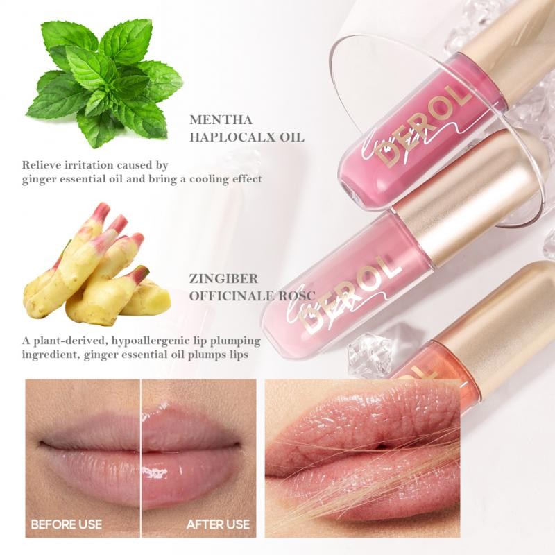 DEROL High Gloss Lipstick Mirror Water Glass Lip Gloss Moisturizing Blur Serum Sealant Oil Lip Gloss Sexy Women Makeup Cosmetics