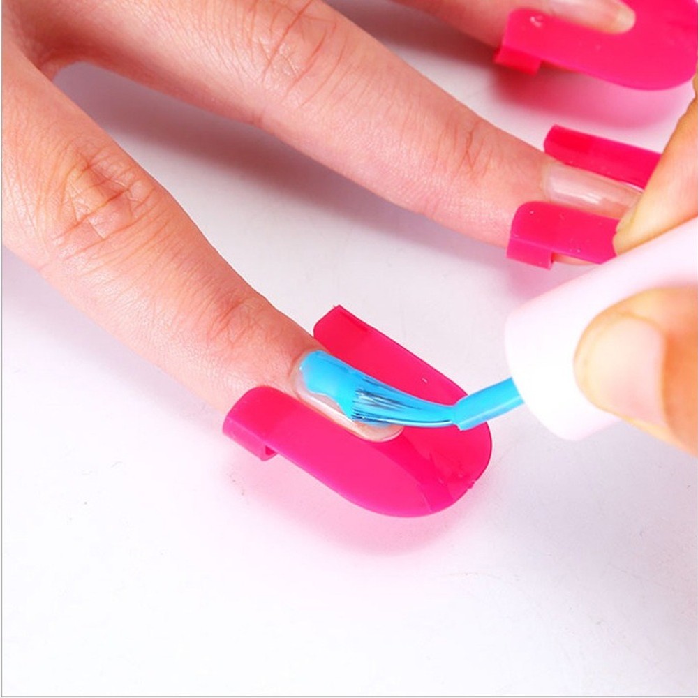 26pcs/set 10 Sizes G Curve Shape Nail Protector Lacquer Finger Shield Liquid Proof French Stickers Manicure Nail Clip