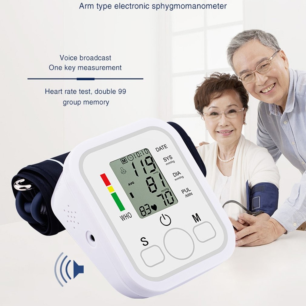 Portable Arm Wrist Blood Pressure Monitor Tonometer Health Care Digital Home Automatic Medical BP Sphygmomanometer Meter