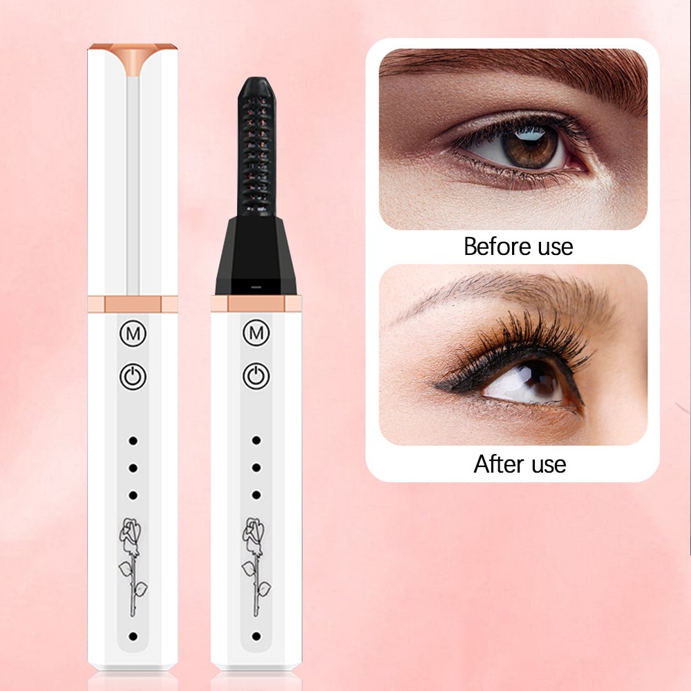 New Fast Electric Heating Eyelash Curler USB Rechargeable Eyelash Curling Roller Long Lasting Natural Eye Beauty Makeup Tools