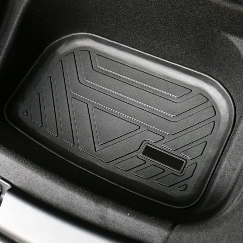 For Tesla Model Y 2022 2021 2020 Floor Mats Plain TPE Full Set Trunk Franc Mat Cargo Tray Liners Lower Cabin Car Boot Mats