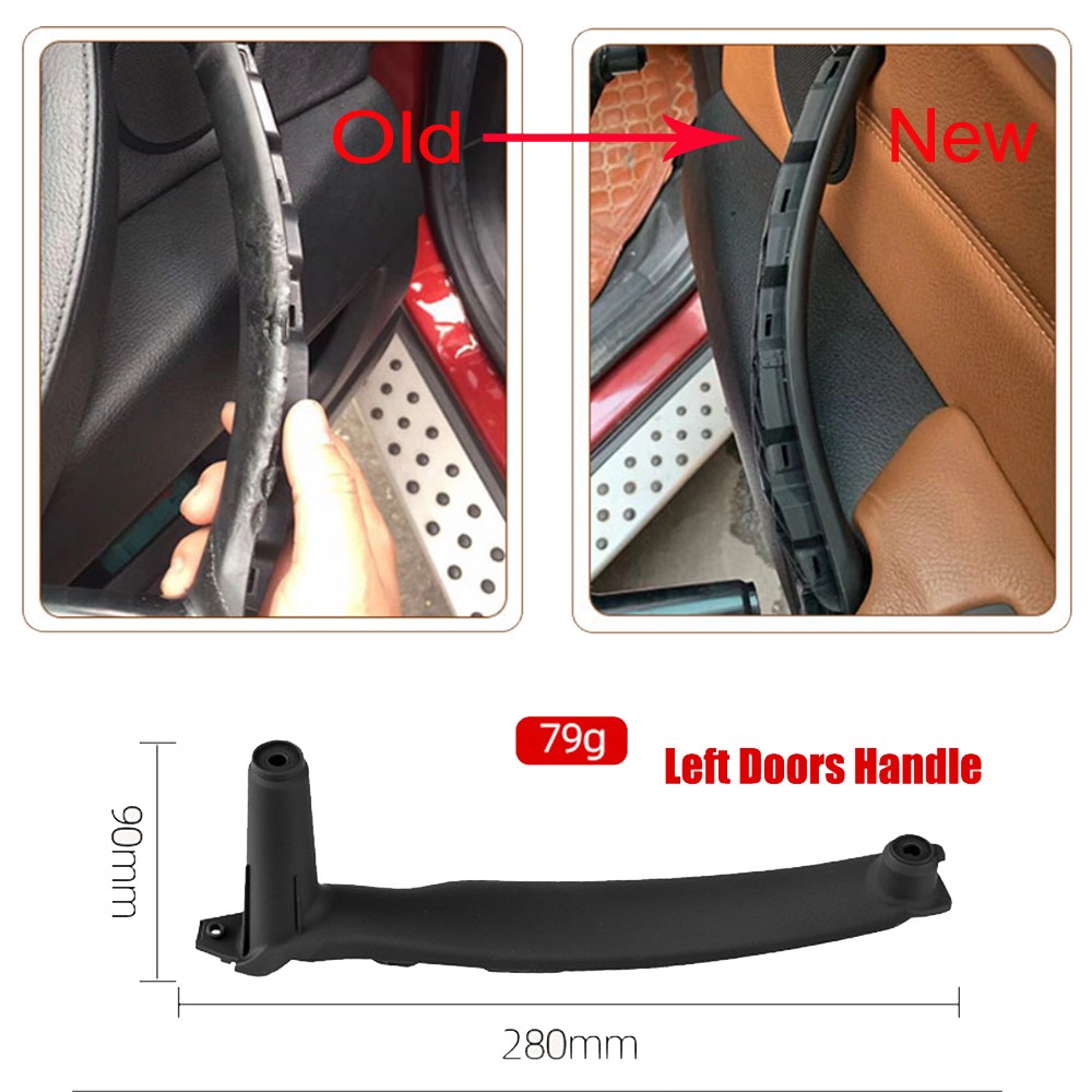 4pcs/set High Quality Left Hand Driver Door Pull Handles Kit Car Interior Replacement Parts For BMW X5 X6 E70 E71 2007-2013