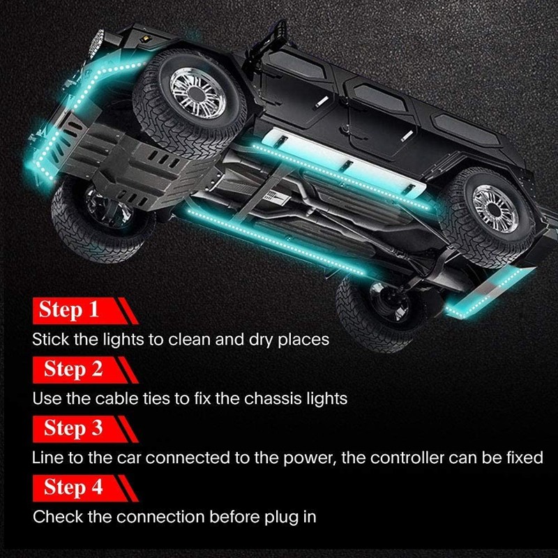 Car Underbody Lights Neon Flexible LED Strip Light Auto Underwater Lamp APP Control Flowing RGB Ambient Atmosphere Lamp