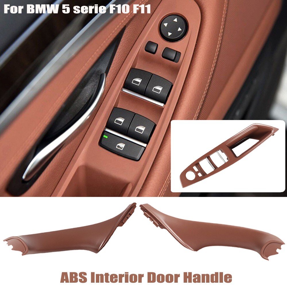 1pc For BMW 5 Series F10 F11 Beige Black Car Left Right Inside Interior Handle Panel Inner Door Pull Trim Cover