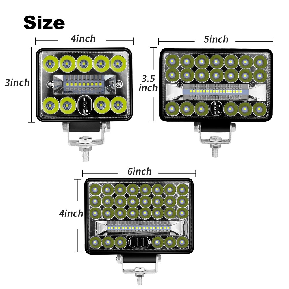 ANMINGPU-شريط إضاءة LED للطرق الوعرة ، مصباح كشاف ، مصباح عمل ، شاحنة ، جرار ، 4x4 Atv ، قارب ، سيارة ، 12 فولت ، 24 فولت ، 4 "، 5" ، 6"