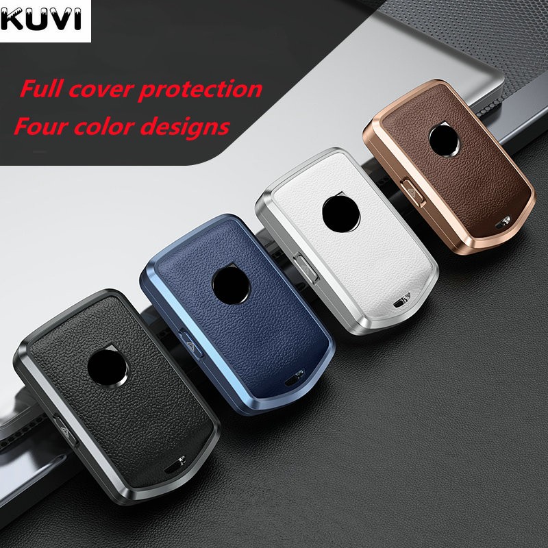 Alloy Leather Car Key Case Cover Shell Fob Volvo XC40 XC60 S90 XC90 V90 T5 T6 T8 Car Accessories