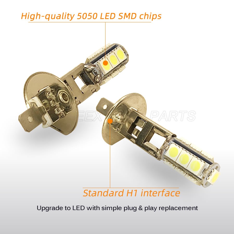 1 قطعة تعزيز كبير H1 عالية الطاقة 13 SMD 5050 لمبة LED الأبيض سيارة السيارات العلوي الضباب رئيس أضواء مصباح DC 12V