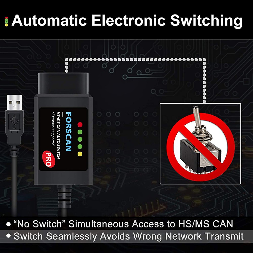 Forecast Pro ELM327 V1.5 Car Diagnostic Tool for Ford Coding USB OBD2 Diagnostic Tool HS/ MS Can Auto Switch F150 F250 F350 F450