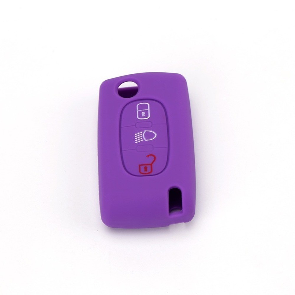 Silicone Car Console Key Cover Case Shell Skin Protection for Citroen C2 C4 C5 Picasso Xsara C5 C6 C8 Folding Keys Accessories