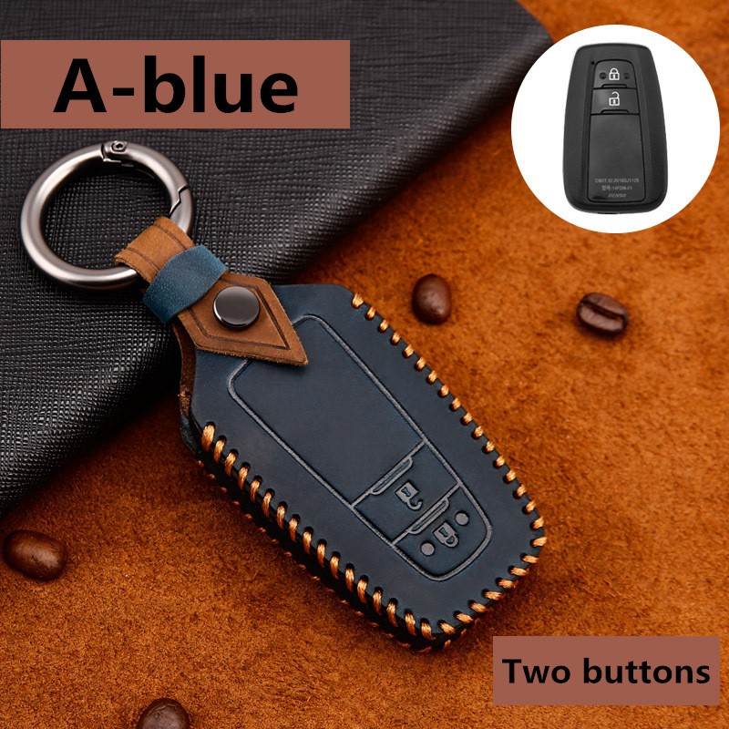 Genuine Leather Car Key Cover For Toyota Camry Prius Corolla C-HR CHR RAV4 Avalon Land Cruiser Prado 2018 2019 2020 Remote Fob