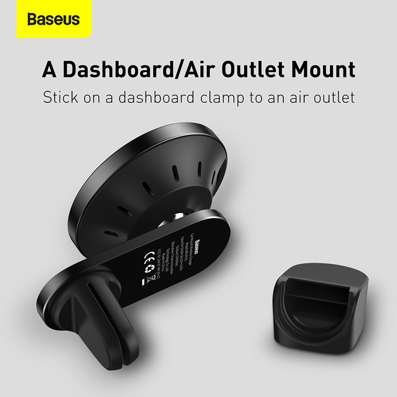 Baseus Car Mount Wireless Charger Magnetic Suction Dashboard Air Outlet Wireless Charging Holder for iPhone 12 13 Series