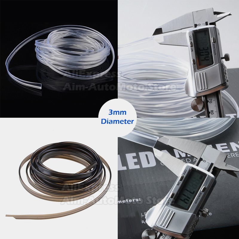 3mm Fiber Optic Neon Wire Extension Strip Light Invisible Guide Accessories for Car Interior Ambient Lighting Equipment