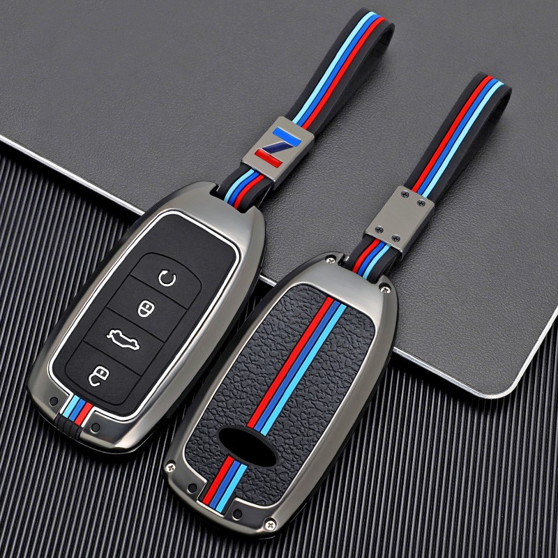 1x Zinc Alloy 4 Button Smart Car Key Case For Chery Tiggo 8 Pro Tiggo 8 Plus New 5plus 7pro Shell Key Bag Protector