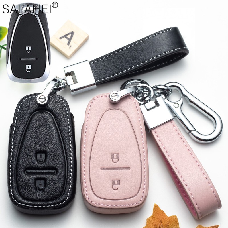 Leather For Car Key Case Auto Key Protection Cover For Chevrolet New Malibu XL Equinox Car Holder Shell Car Styling Accessories