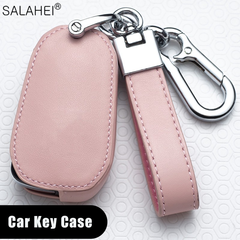 Leather Car Key Case Covers For Peugeot 107 206 207 208 306 307 301 308S 407 2008 3008 4008 5008 RCZ For Citroen C1 C2 C3 C4 C5