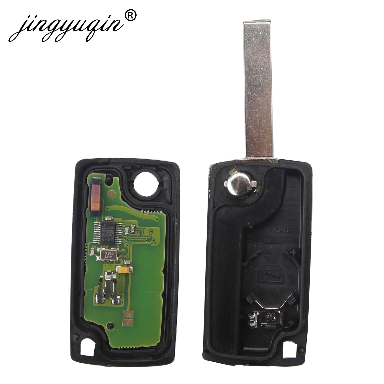 jingyuqin 434Mhz ASK FSK 2 Button Flip Remote Key Fob For Citroen C2 C3 C4 C5 C6 C8 Xsara Picasso CE0523 Ce0536 VA2/HCA Blade