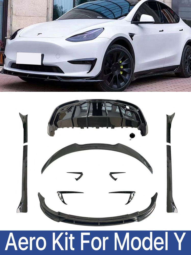 Carbon Fiber Body Kit Front Rear Diffuser Slot Side Vent Accessories For Tesla Model 3 Y 2016-2021 2018 2019 2020 2022