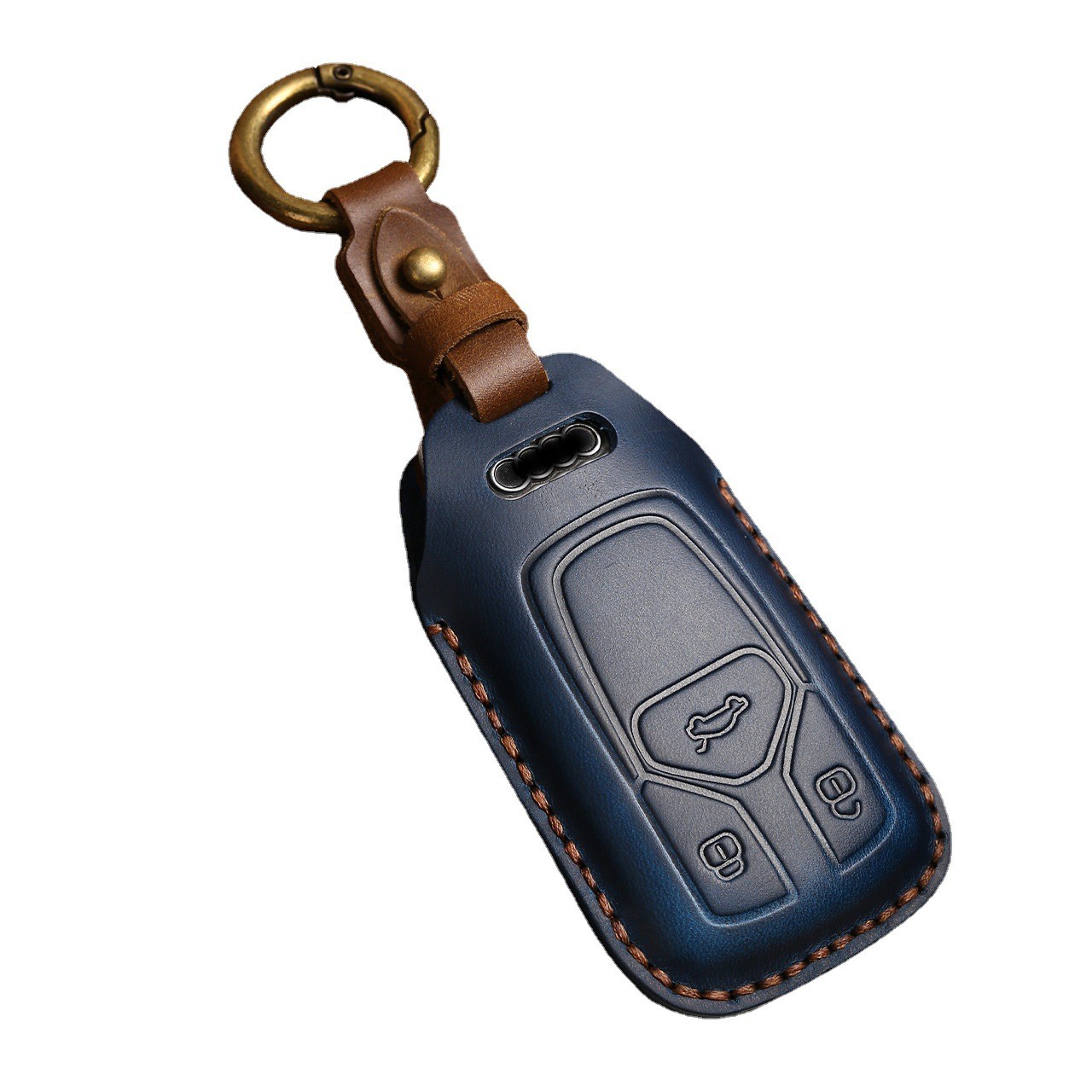 Luxury Leather Car Key Case Cover Fob Protector Key Chain Holder For Audi A4L Q5 A6L A3 A5 Auto Accessories Remote Keyring Bag