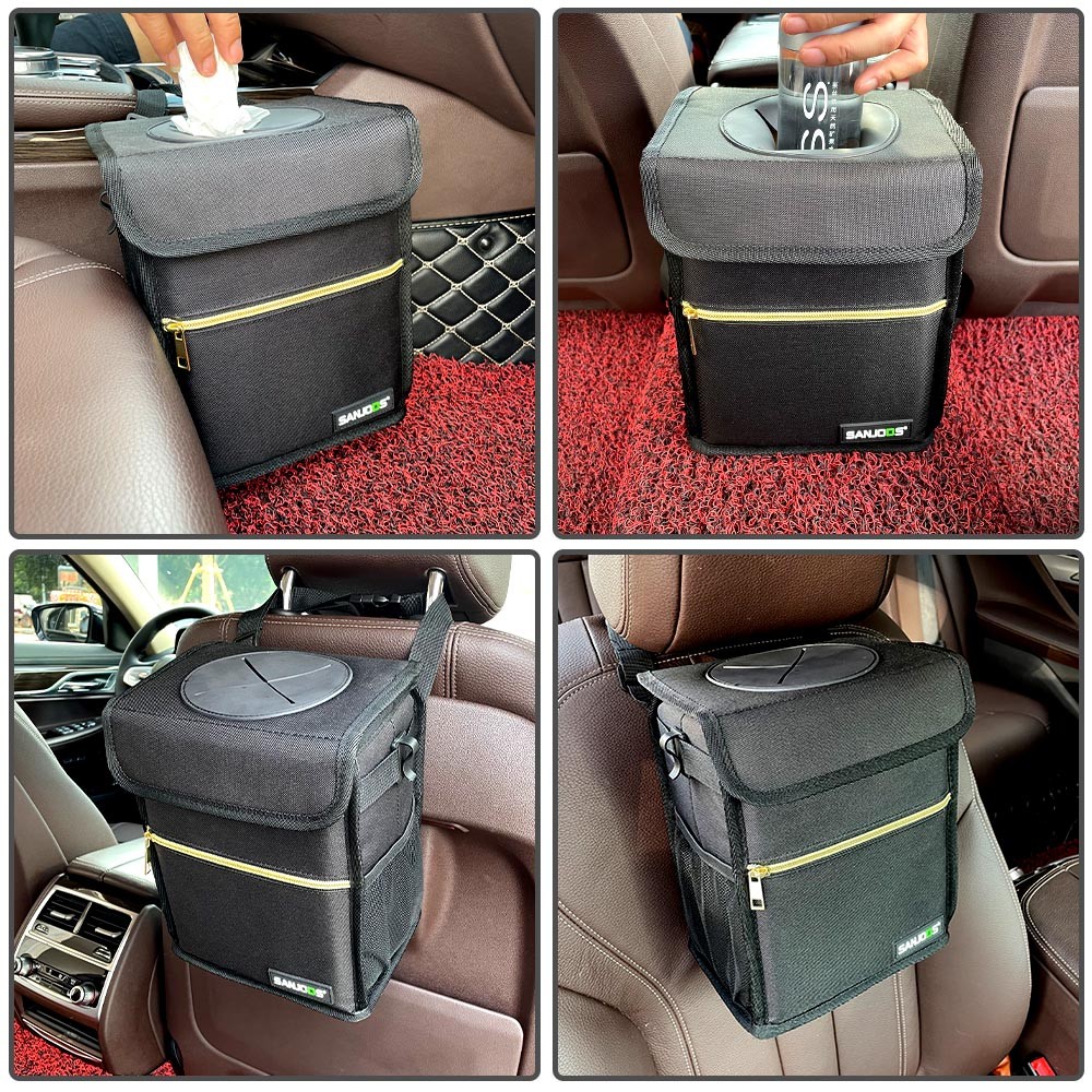 Waterproof Car Trash Can Organizer Multifunctional Car Bin Seat Back Garbage Dump Auto Trash Bin Interior Parts Auto Accessories