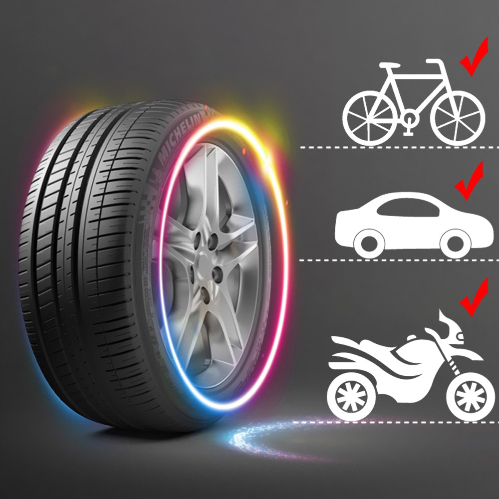 2pcs Universal Car Wheel LED Light Motorcycle Tire Lights Valve Cap Decorative Lantern Led Tire Valve Cap Flash Spoke Neon Lamps