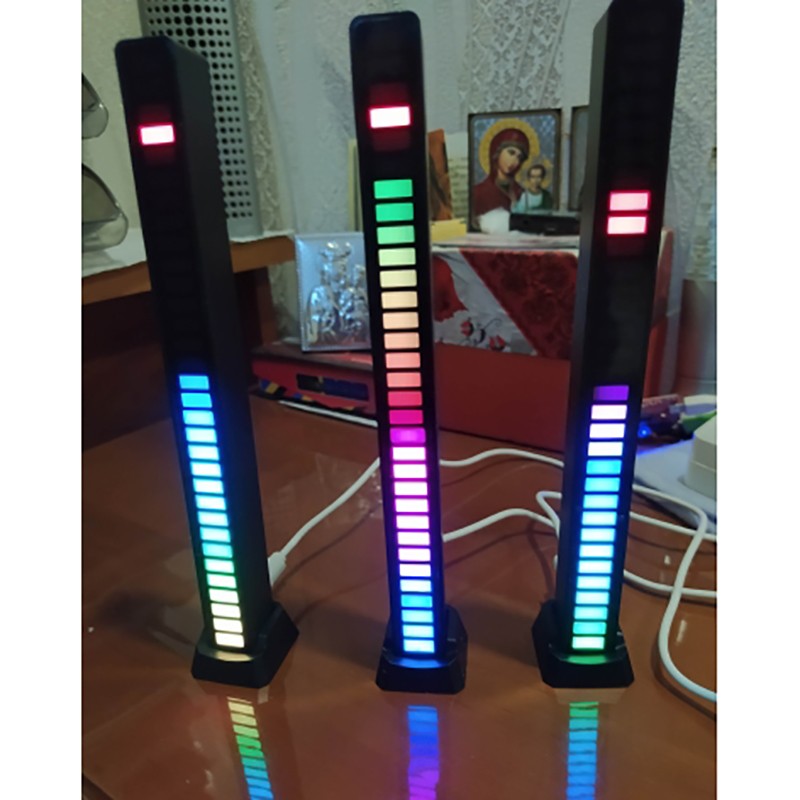 Portable Car Light Voice Control RGB Music Atmosphere Light Rhythm Sound