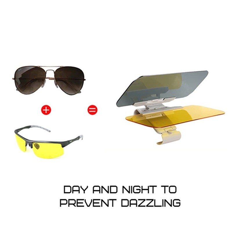 Car Anti Glare Sun Visor 2 in 1 Universal Sunshade Night Vision Anti Dazzle Windshield Driving Visor Clip On Sun Visor Extender