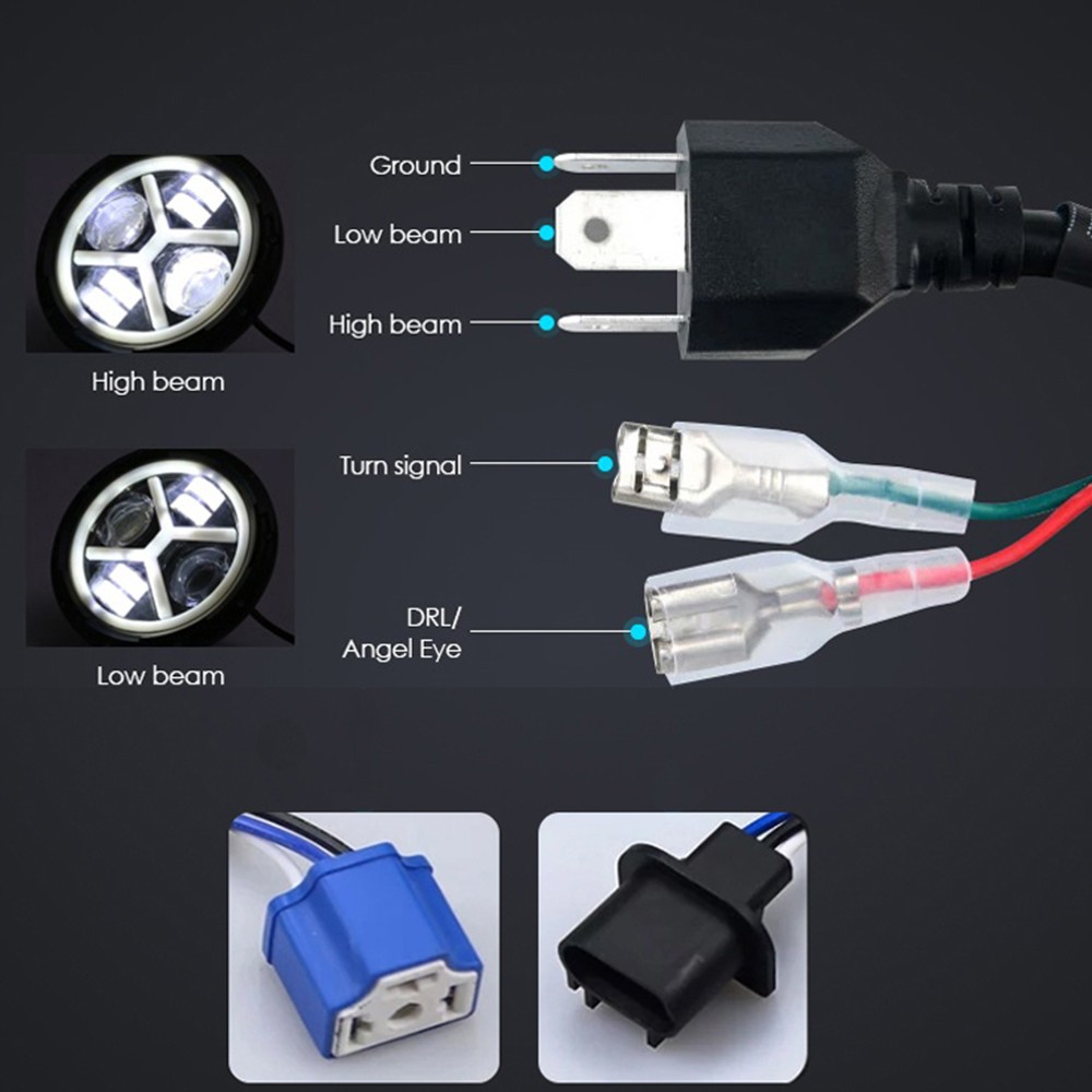 1 قطعة تشغيل ضوء 45 واط/60 واط/75 واط/80 واط/90 واط سيارة Led 7 بوصة اكسسوارات السيارات عيون الملاك H4 العلوي ل لادا نيفا 4X4 Uaz هنتر هامر