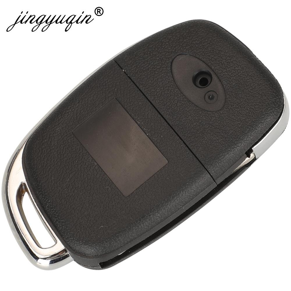 jingyuqin 10pcs Remote Car Key Flip Shell For Hyundai Santa Fe Creta Elantra Verna Solaris IX25 IX35 IX45 HB20 Horizontal Blade