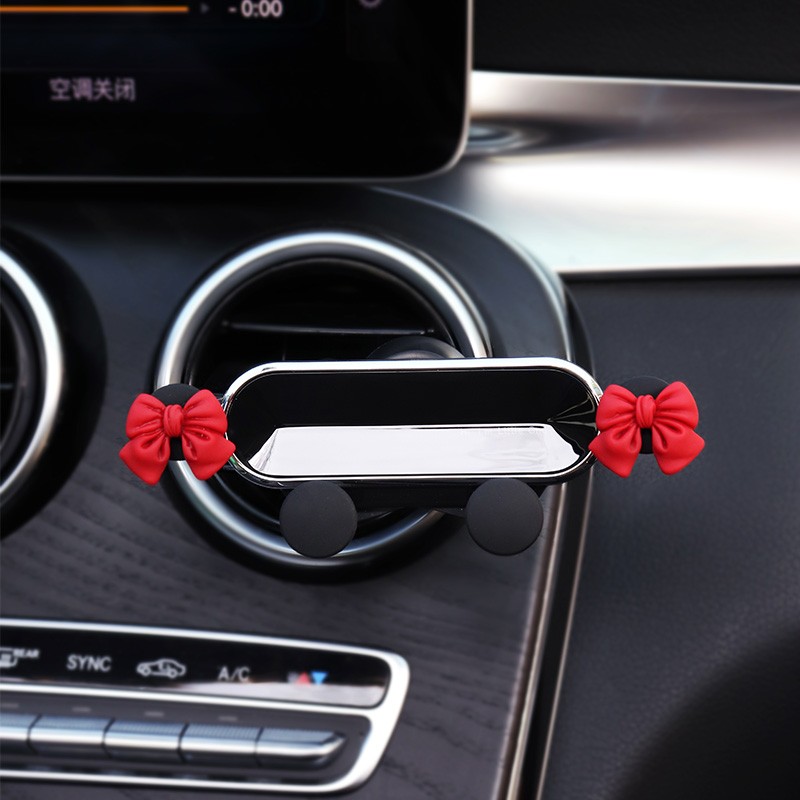 Cute Universal Car Phone Holder Air Conditioning Air Outlet Decoration Air Freshener Car Perfume Ladies Auto Interior Accessories