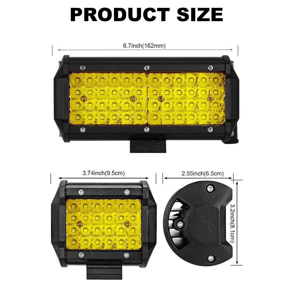 Nlpearl 72W 144W LED Light Bar/Work Light Spotlight Combo Lamp for Car Truck Boat Offroad 4X4 Trailer ATV Para LED Headlights