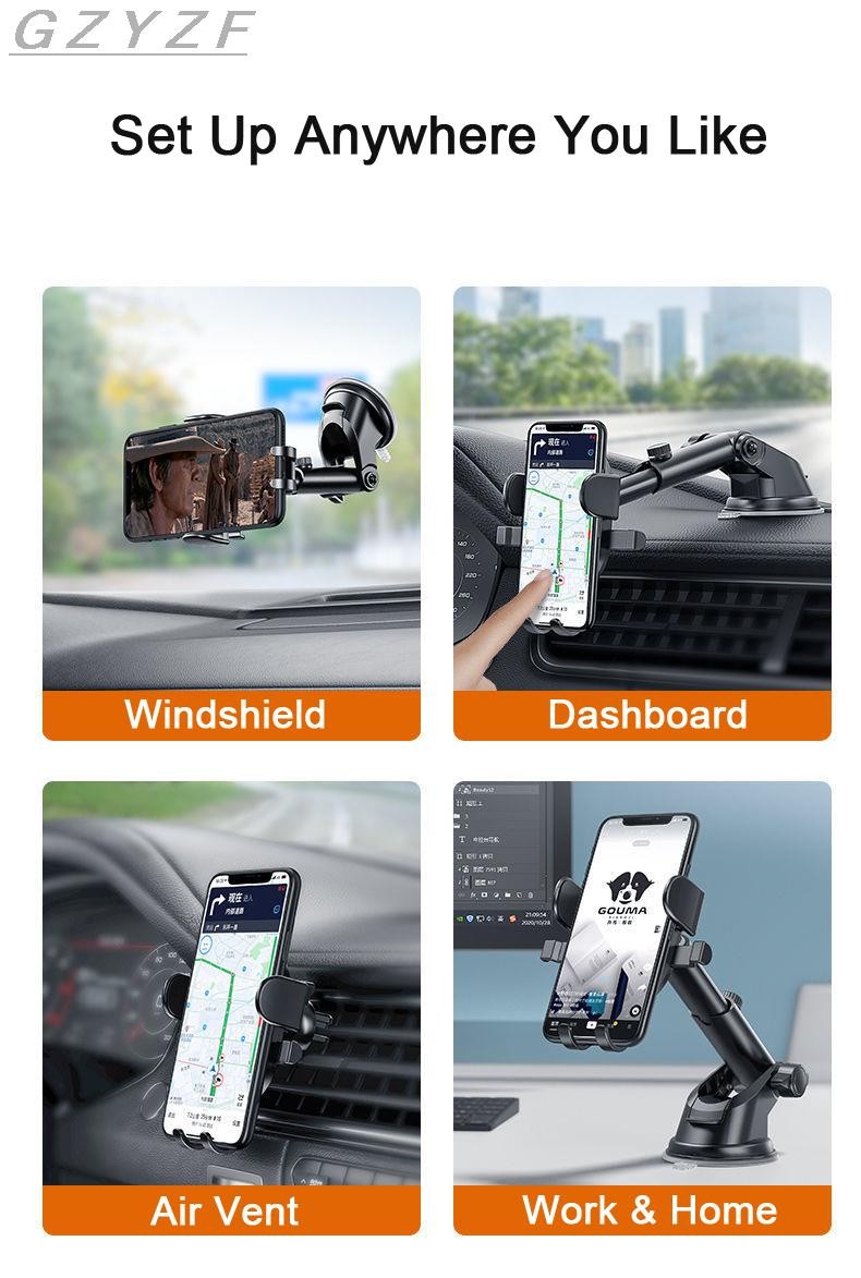 GPS Telefon Sucker Car Phone Holder Mount Mobile Cell Phone Holder Support for iPhone 13 12 11 Pro Xiaomi Huawei Samsung