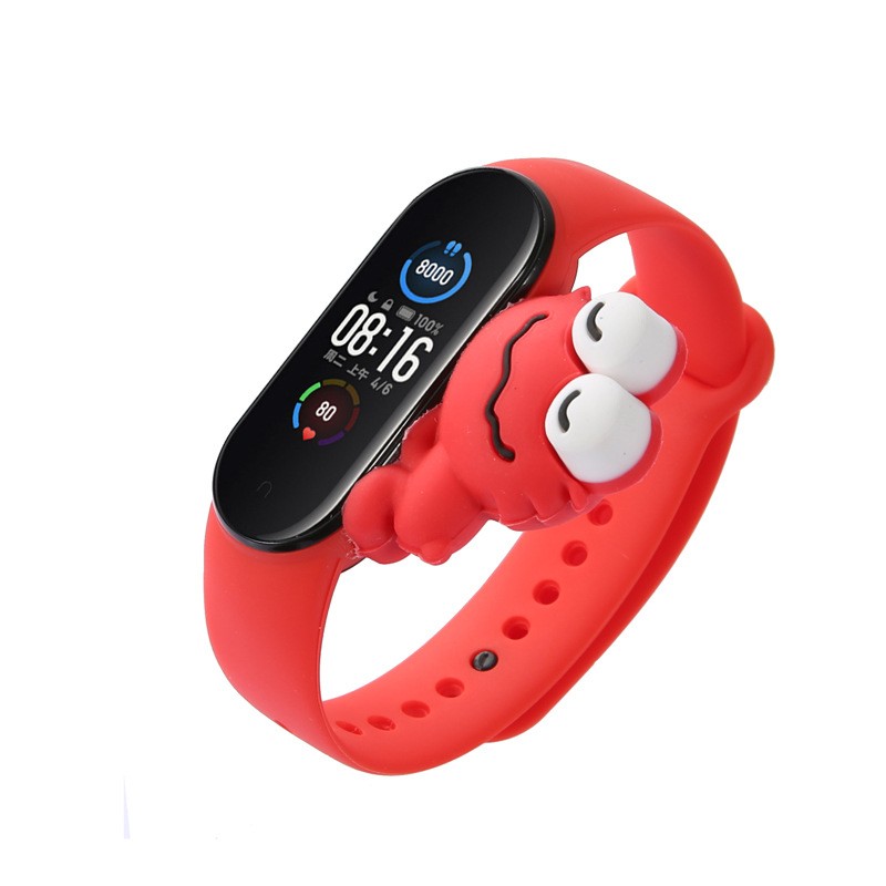 Applicable Cartoon Disney Mi Band 5 6 Smart Watch Wristband Mickey Minnie Stitch Cute Doll Adjustable Mi Band Replacement Strap