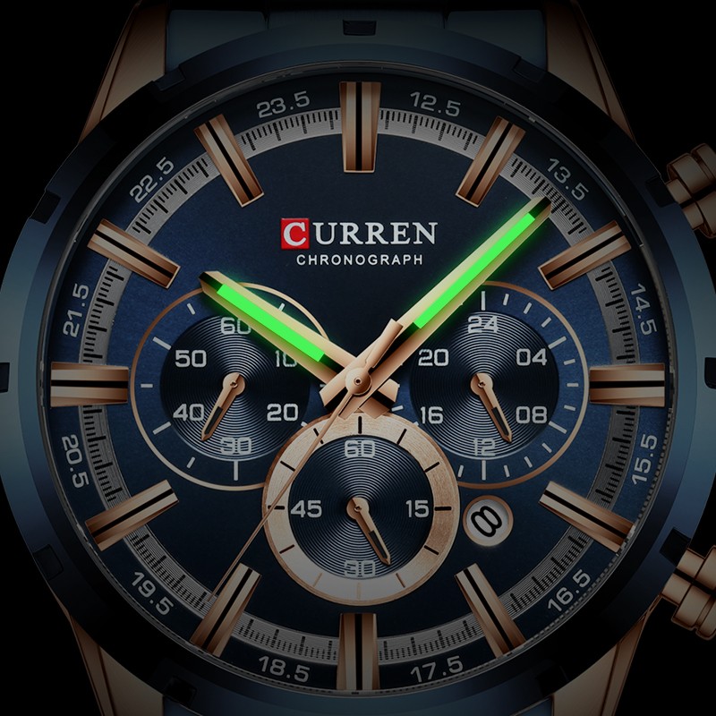 CURREN Men Watch Luxury Brand Sport Quartz Mens Watches Full Steel Waterproof Chronograph Wristwatch Men Relogio Masculino