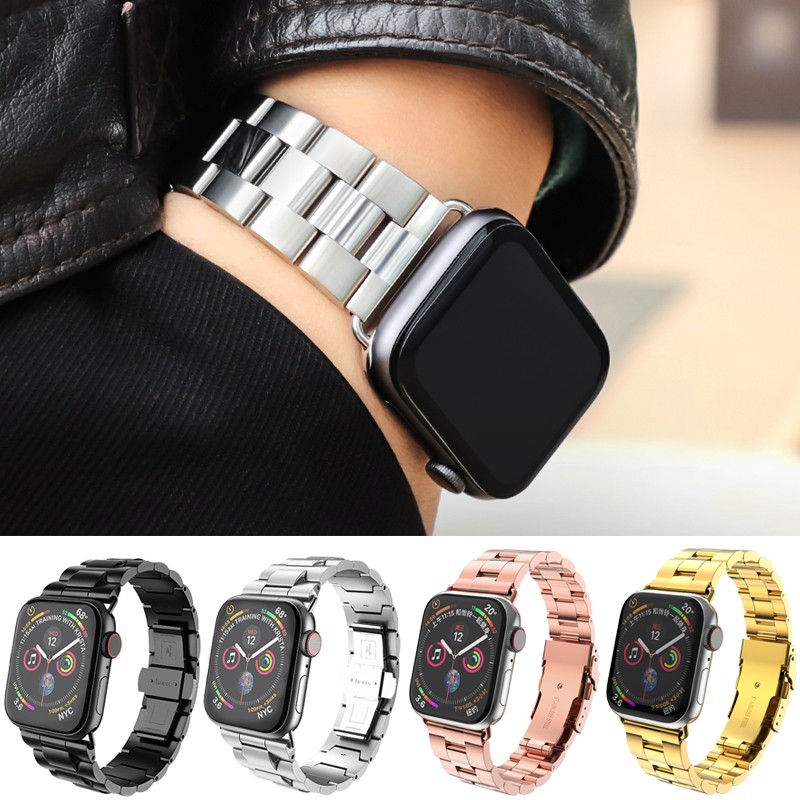 stainless steel strap for apple watch band 42mm 38mm 40mm 44mm 45mm 41mm metal bracelet iwatch series 5 4 3 SE 6 7 accessories