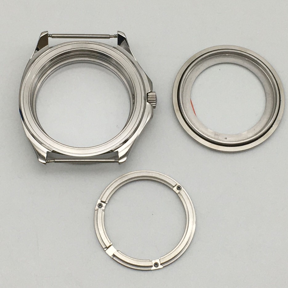 39mm Replacement watch case 316 stainless steel case sapphire glass for 8215 movement silver