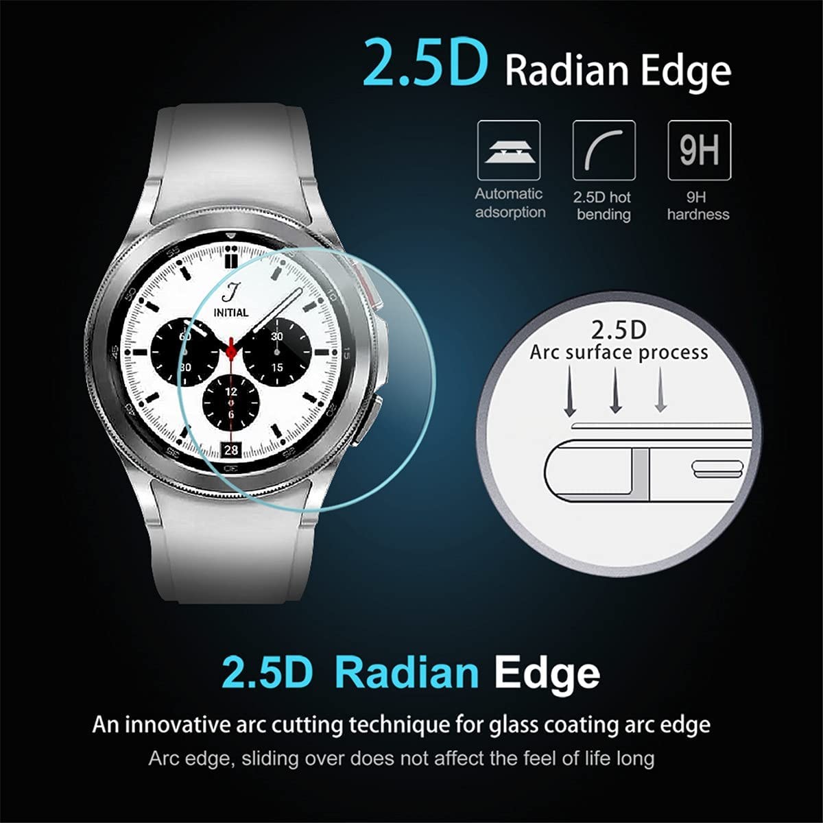 Tempered Glass Screen Protectors For Samsung Galaxy Watch 4 46mm 42mm Film Glass For Samsung Galaxy Watch 4 46mm 42mm 3-pack