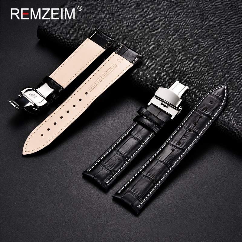 Remz Patterned - Genuine calfskin leather watch strap size 16, 17, 18, 19, 20, 21, 22, 23 and 24mm, with box and watch accessories