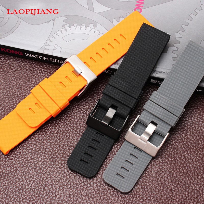 High quality waterproof rubber watchband fit suunto TRAVERSE Alpha series watch 24mm silicone straps with stainless steel clasp