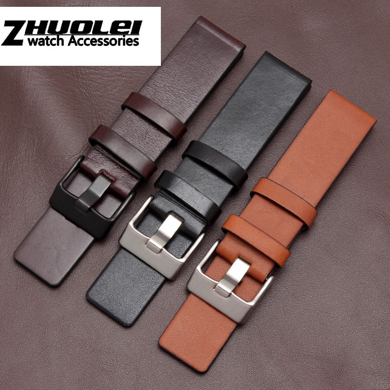 Diesel Watch Cowhide Leather Strap , Fit Strap DZ7312 | DZ4323 | DZ7257 with stainless steel pin clip 24 26 27 28 30mm