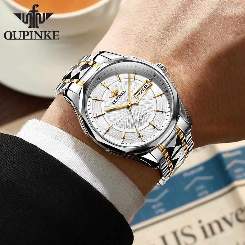 OUPINKE Automatic Watch Men Luxury Brand Men Watches Casual Business Expensive Sapphire Glass Waterproof Mechanical Wrist Watch