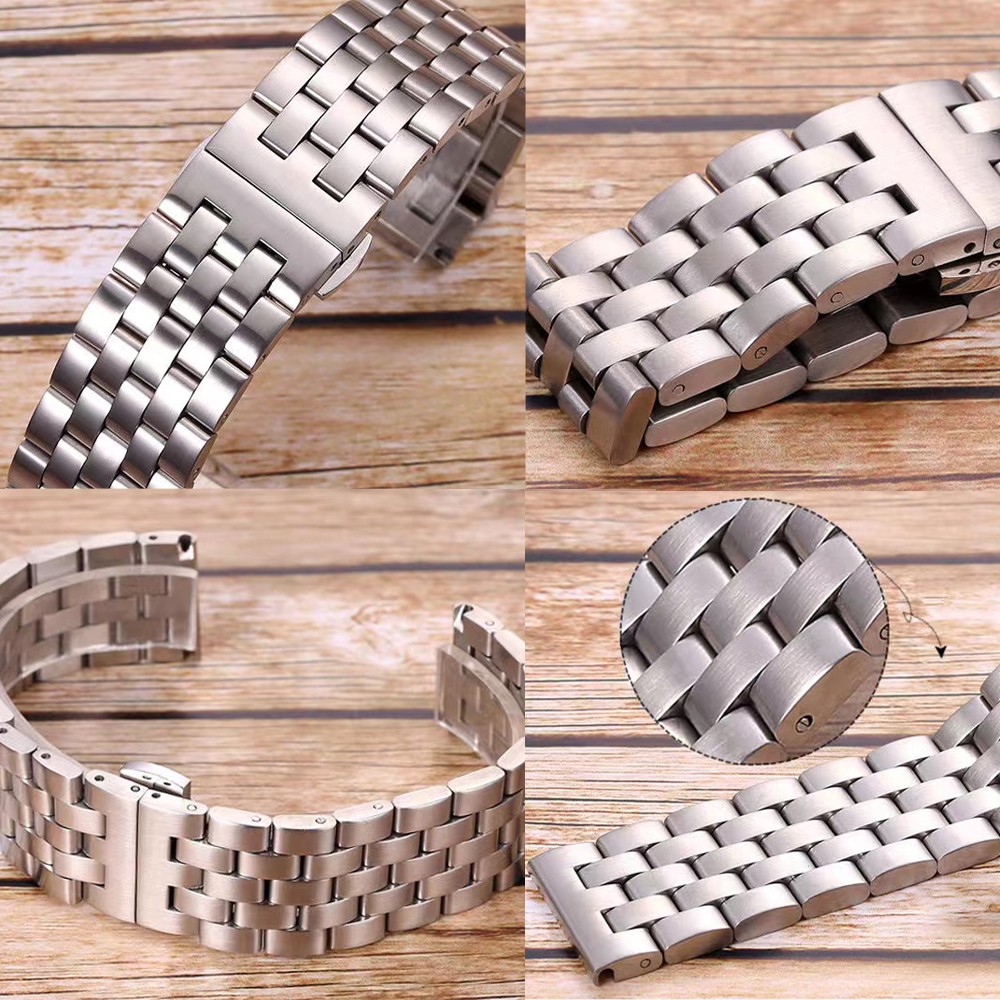 Stainless Steel Band Strap 12 14 16 18 24 22mm 20mm Solid Polished Metal Watch Link Watchband Men Women Bracelet Wrist Strap