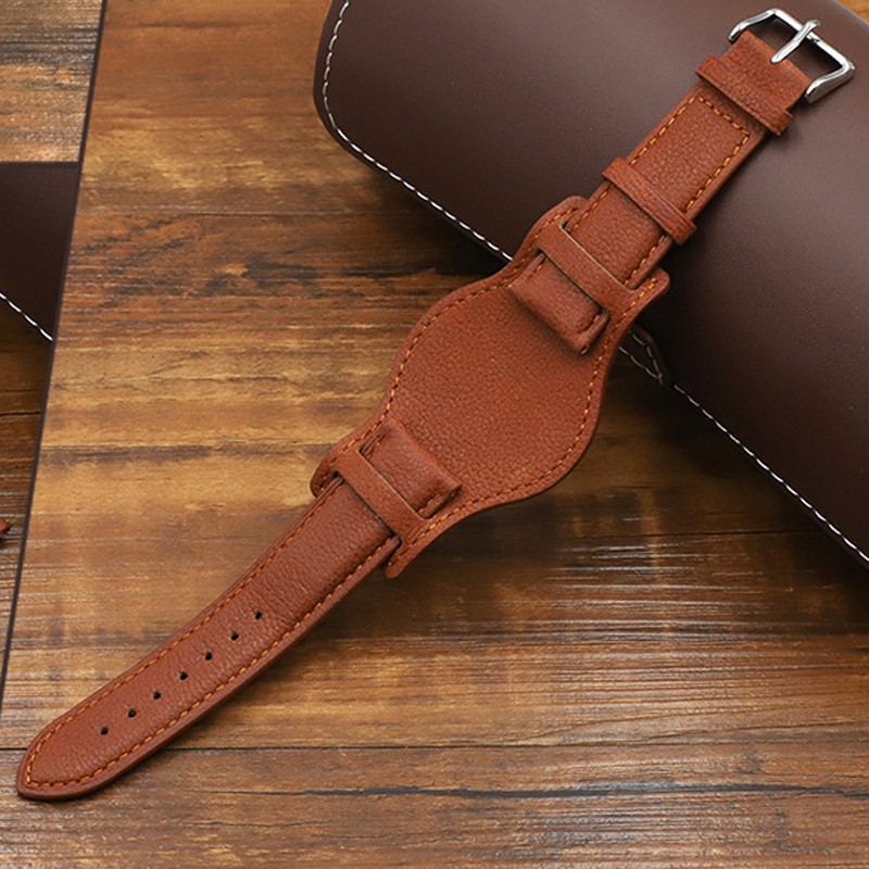 18mm 20mm 22mm Retro Handmade Genuine Leather Watch Band Cowhide High Quality Leather Watch Strap Bracelet Replacement Wristband