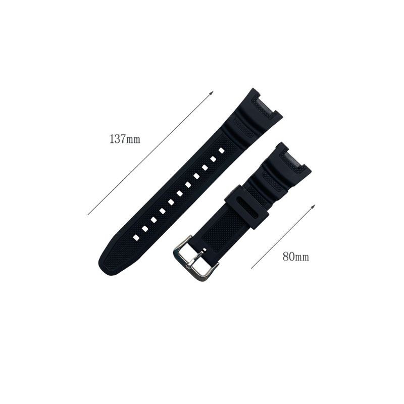 Replacement Watch Strap Silicone Stainless Steel Buckle Sport Breathable Wristband for C asio SGW-100 Series Samrt Watch