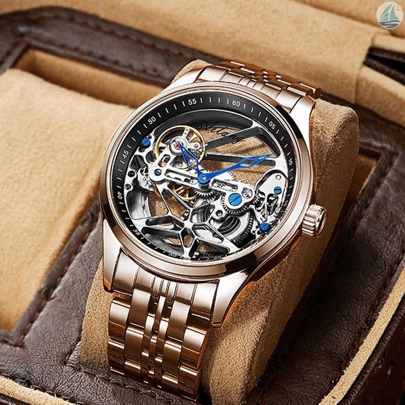 Genuine Tourbillon Watches Men Mechanical Watch Fully Automatic Luxury Brands Luminous Waterproof Men's Watch Fashion Reloj Hombre