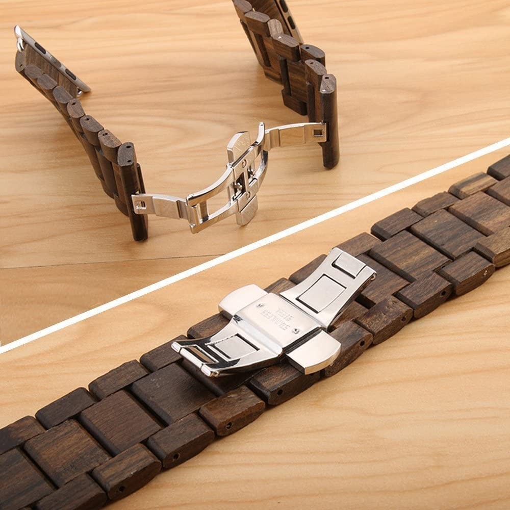 Wooden Watch Strap For Apple Watch Series 6 5 SE 4 3 Band 44mm 38mm 42mm Bracelet Iwatch 5 40mm Strap Wristband Band Accessories