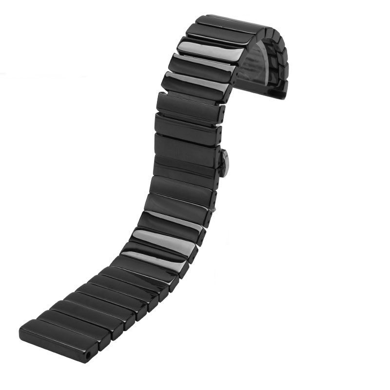 Ceramic Watchband 18 20 22mm Black White Wristband Replacement Strap for Men and Women Watch Series Quick Release