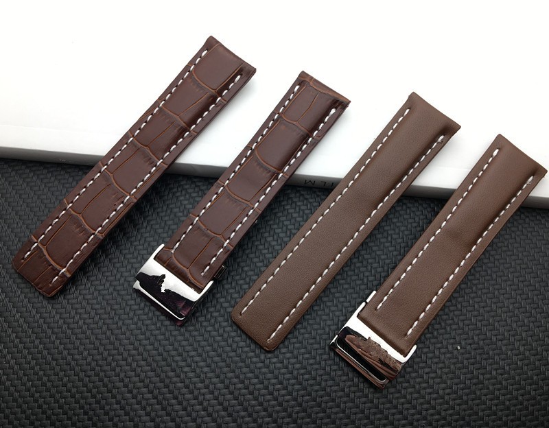 Genuine Leather Watchband Watch Band Black Brown Blue Soft Watchbands for Breitling Strap Man 20mm 22mm 24mm With Tools Logo On