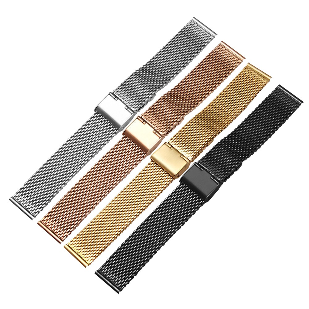 16mm 18mm 20mm 22mm 24mm Stainless Steel Milan Mesh Watch Strap Bracelets Watch Band Black Silver Gold Rose Gold