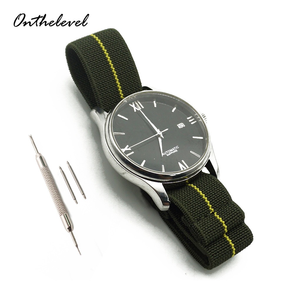 NATO Zulu Elastic Nylon Strap Watch Strap 18mm 20mm 22mm Parachute Bag Watchband French Forces Bracelet Military Watch Strap